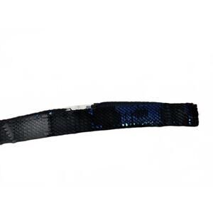 Vintage Elegant Black Sequined Belt with Decorative Silver Buckle